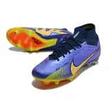 Nike Zoom Mercurial Superfly 9 Elite Purple and Yellow Aluminium Studs SG Football Boot