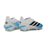 Adidas Predator 26 Elite Laceless White and Blue Firm Ground FG Football Boot