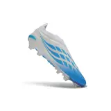 Adidas Predator 26 Elite Laceless White and Blue Firm Ground FG Football Boot