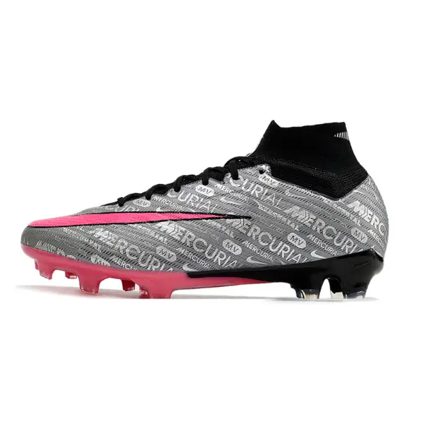 Nike Zoom Mercurial Superfly 9 Elite Gray and Pink Firm Ground FG Football Boot