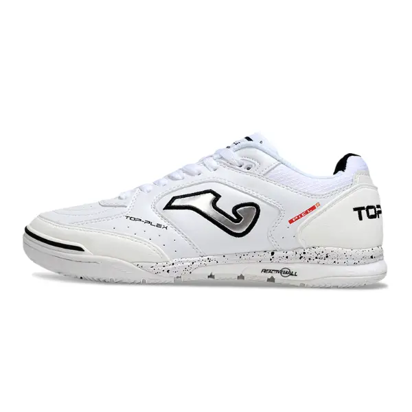 Joma Top Flex Rebound White Indoor IC Football Boot - Silver Logo