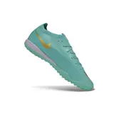 Nike Air Zoom Mercurial Vapor 17 Elite Light Green and Golden Turf TF Kids Football Boot