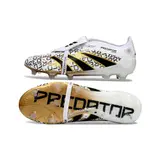 Adidas Predator 25 Elite Tongue White Gold and Black Firm Ground FG Football Boot