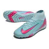 Nike Zoom Mercurial Superfly 10 Academy Light Blue Turf TF Football Boot - Ice Blue/Pink