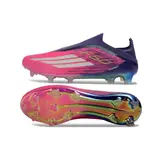 Adidas F50 Elite Laceless Pink, Purple and White Firm Ground FG Football Boot