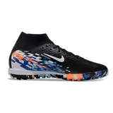 Nike Zoom Mercurial Superfly 10 Elite Black White and Blue Turf TF Kids Football Boot