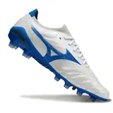 Mizuno Morelia Neo IV Elite White and Blue Firm Ground FG Football Boot