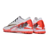Nike Zoom Mercurial Vapor 15 Elite White Red and Gold Turf TF Kids Football Boot
