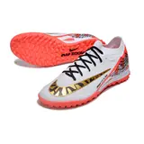 Nike Zoom Mercurial Vapor 15 Elite White Red and Gold Turf TF Kids Football Boot