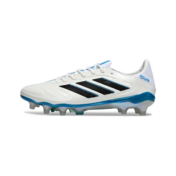 Adidas Copa Pure III Elite White and Blue Firm Ground FG Football Boot