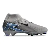 Nike Air Zoom Mercurial Superfly 10 Elite Gray and Black Firm Ground FG Kids Football Boot