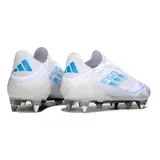 Adidas F50 Elite Laceless White and Light Blue Mixed Studs SG Football Boot