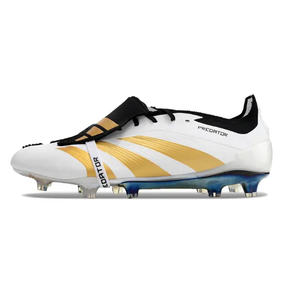 Adidas Predator 30 Elite Tongue White Black and Yellow Firm Ground FG Football Boot