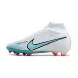 Nike Zoom Mercurial Superfly 9 Elite White Blue and Pink Firm Ground FG Kids Football Boot