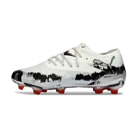Puma Future 8 Low Cut White and Black Firm Ground FG Football Boot