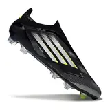 Adidas F50 Elite Laceless Black and White Firm Ground FG Football Boot - Black/Volt