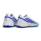 Adidas F50 Hyperfast Laceless Elite White and Blue World Cup Turf TF Football Boot