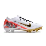 Nike Zoom Mercurial Vapor 15 Elite White Red and Gold Firm Ground FG Kids Football Boot