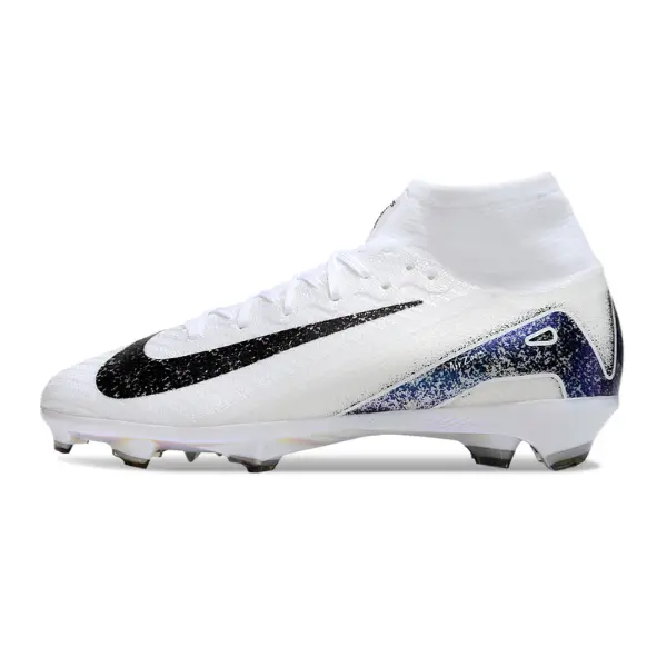 Nike Air Zoom Mercurial Superfly 10 Elite White and Black Firm Ground FG Kids Football Boot