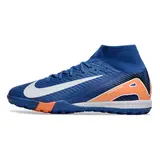 Nike Zoom Mercurial Superfly 10 Elite Kids Blue and Orange Turf TF Football Boot
