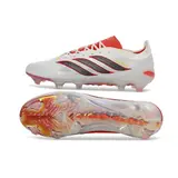 Adidas Predator 26 Elite White and Orange Firm Ground FG Football Boot - White/Maroon