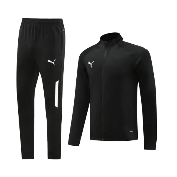 Puma Black Cold Set Jacket and Pants - White Stripe