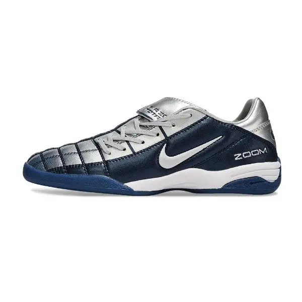 Nike Air Zoom Total 90 III Dark Blue and Silver Indoor IC Football Boot