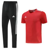 Adidas Red Training Set T-Shirt and Pants - Solid Red