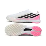 Adidas F50 Hyperfast Laceless Elite White and Light Pink Turf TF Football Boot