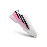 Adidas F50 Hyperfast Laceless Elite White and Light Pink Turf TF Football Boot