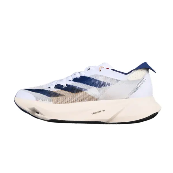 Adidas Adizero Adios Pro 3 White and Blue Running Shoes