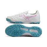 Mizuno Neo Sala White and Light Blue Turf TF Football Boot - White/Pink