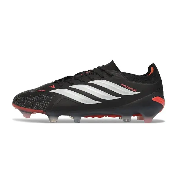 Adidas Predator 26 Elite Black, Red and White Firm Ground FG Football Boot