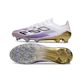 Adidas F50 Primeknit Elite White Purple and Gold Firm Ground FG Football Boot