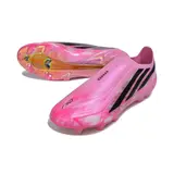 Adidas F50 Hyperfast Laceless Elite Pink Firm Ground FG Football Boot - Light Pink