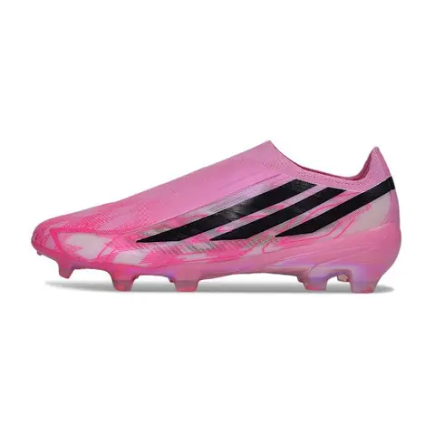 Adidas F50 Hyperfast Laceless Elite Pink Firm Ground FG Football Boot - Light Pink