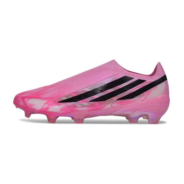 Adidas F50 Hyperfast Laceless Elite Pink Firm Ground FG Football Boot - Light Pink