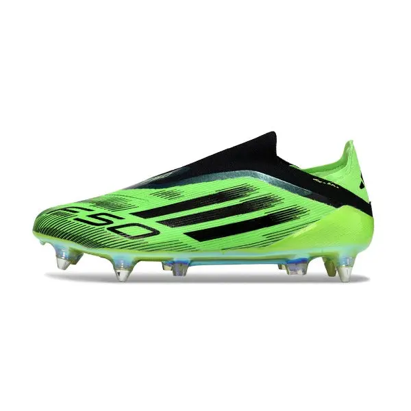 Adidas F50 Elite Laceless Green and Black Mixed Studs SG Football Boot