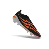 Adidas Predator 26 Elite Laceless Black and Orange Firm Ground FG Football Boot