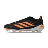 Adidas Predator 26 Elite Laceless Black and Orange Firm Ground FG Football Boot