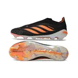 Adidas Predator 26 Elite Laceless Black and Orange Firm Ground FG Football Boot