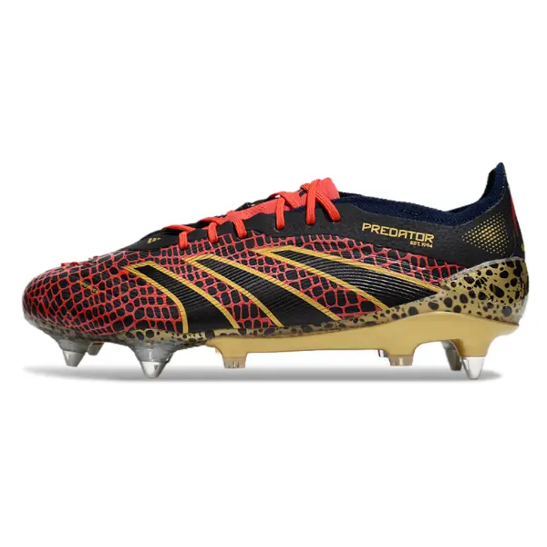 Adidas Predator 25 Elite Black Red and Yellow Mixed Studs SG Football Boot
