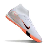Nike Zoom Mercurial Superfly 10 Academy White and Orange Turf TF Football Boot