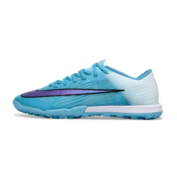 Nike Air Zoom Mercurial Superfly 11 Elite Blue and White Turf TF Kids Football Boot - Aqua/Purple