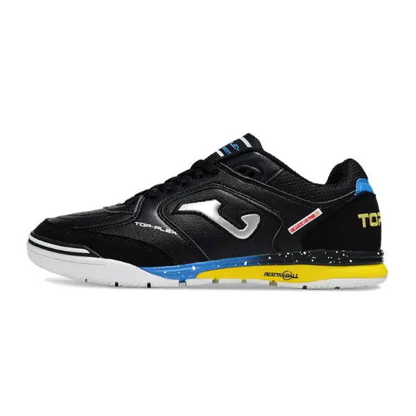 Joma Top Flex Rebound Black Blue and Yellow Indoor IC Football Boot