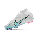 Nike Zoom Mercurial Superfly 9 Elite White Light Blue and Pink Firm Ground FG Kids Football Boot