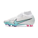 Nike Zoom Mercurial Superfly 9 Elite White Light Blue and Pink Firm Ground FG Kids Football Boot