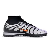 Nike Zoom Mercurial Superfly 9 Elite Gray and Black Turf TF Kids Football Boot