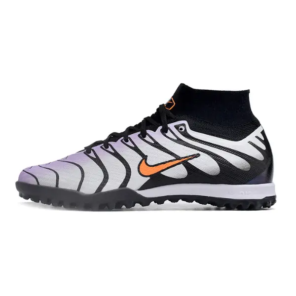Nike Zoom Mercurial Superfly 9 Elite Gray and Black Turf TF Kids Football Boot