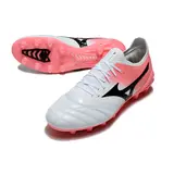 Mizuno Morelia Neo IV Elite White and Salmon Firm Ground FG Football Boot